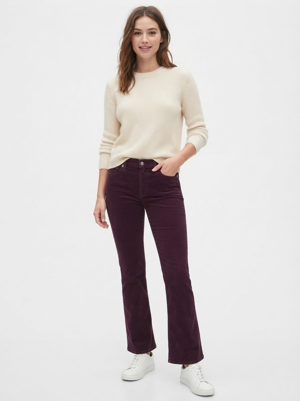 Gap Burgundy Corduroy Perfect Boot Pants Size 27L Boho Chic Cottagecore Fall